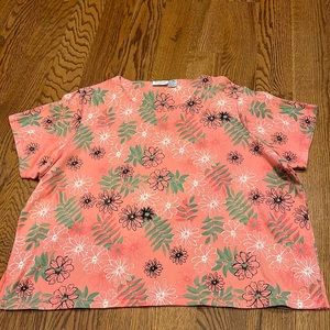 Keneth too!  Peach floral top